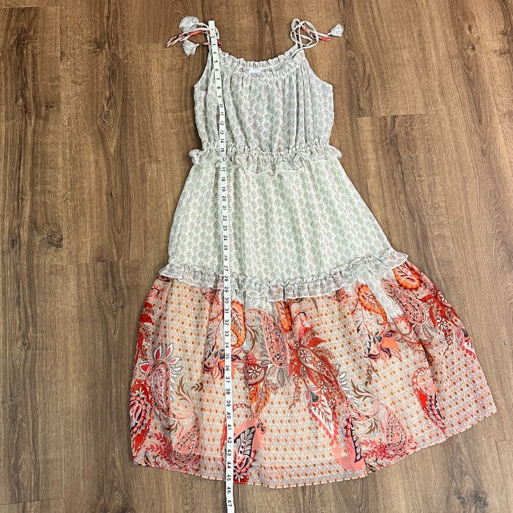 Misa Los Angeles Dionica Dress Paisley Tiered Summer Lace Sz L - Picture 8 of 15